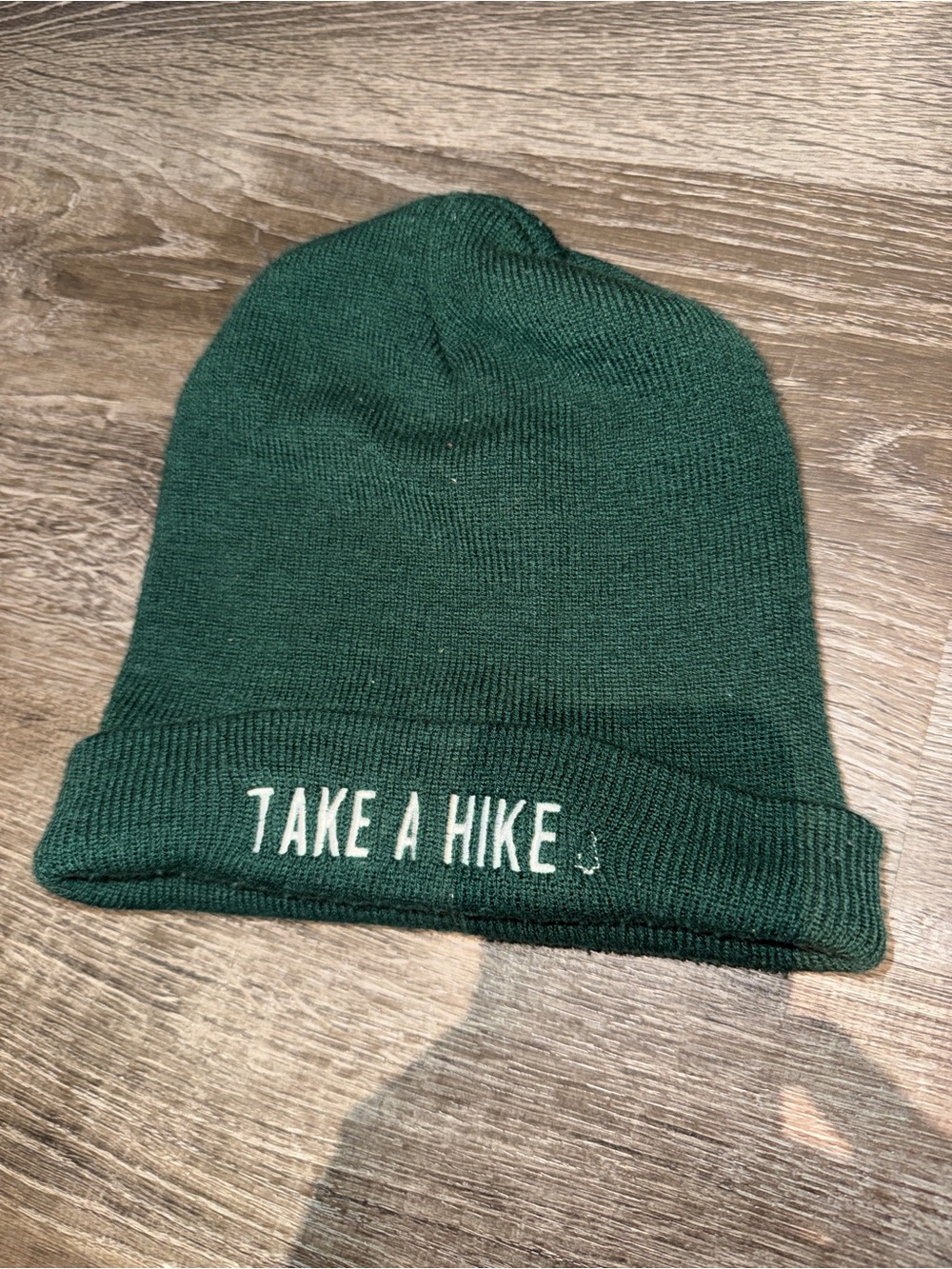 Green 'Take A Hike' Beanie